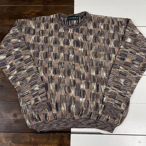 Other - Vintage Tundra Coogi Style 3D Knit Sweater Men's Size Medium 90s